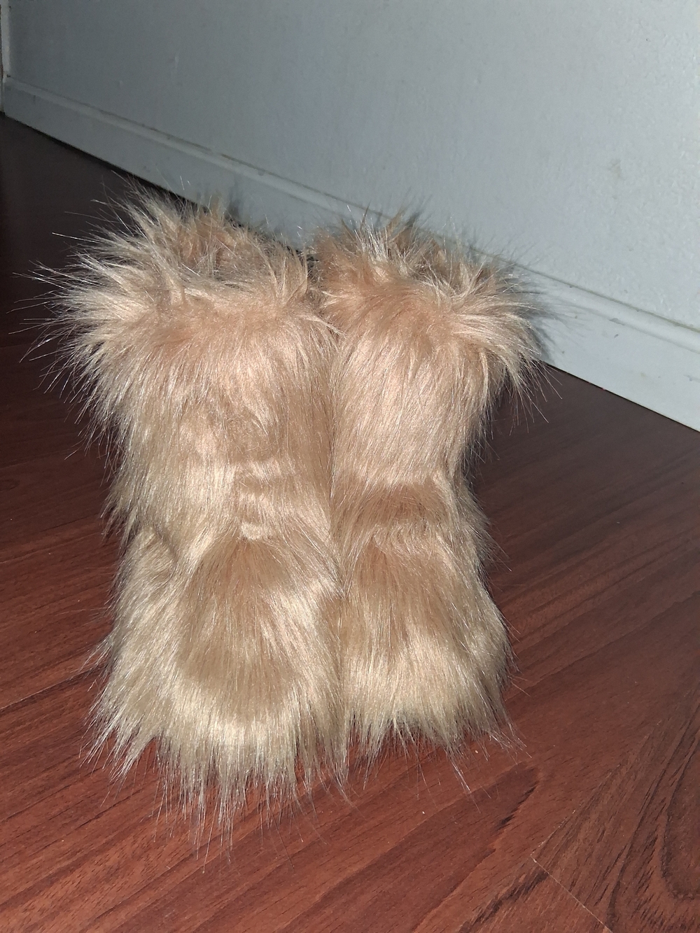 Kids Faux Fur Winter Boots - Tan